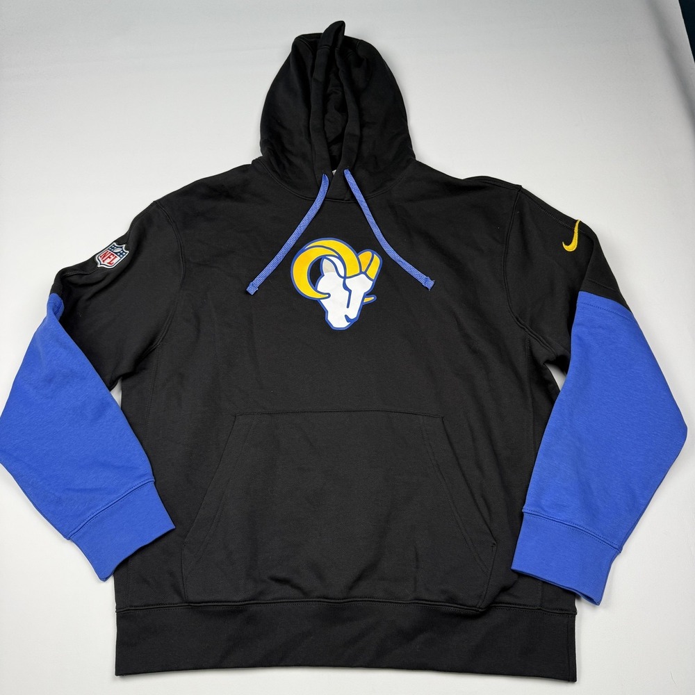 Los Angeles Rams Player Issue Team Hoodie Mens Large Black NFL Nike Pullover